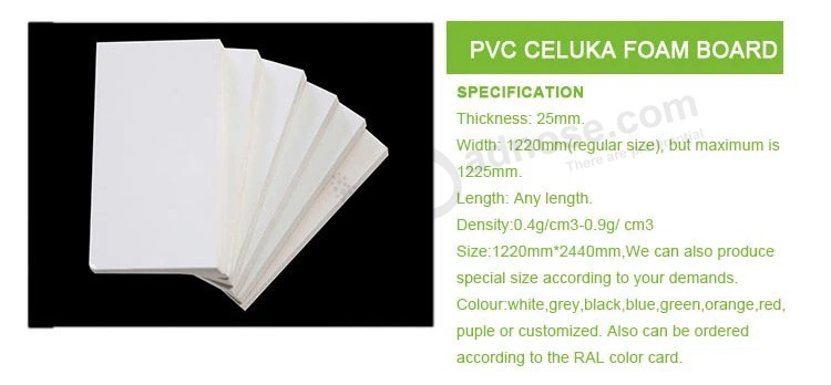 Placa de publicidade de 3-5mm Placa de espuma de PVC Placa de plástico