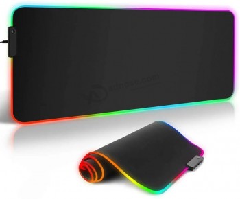 Alfombrilla de ratón para juegos RGB LED con iluminación brillante de tela tejida micro con logotipo personalizado