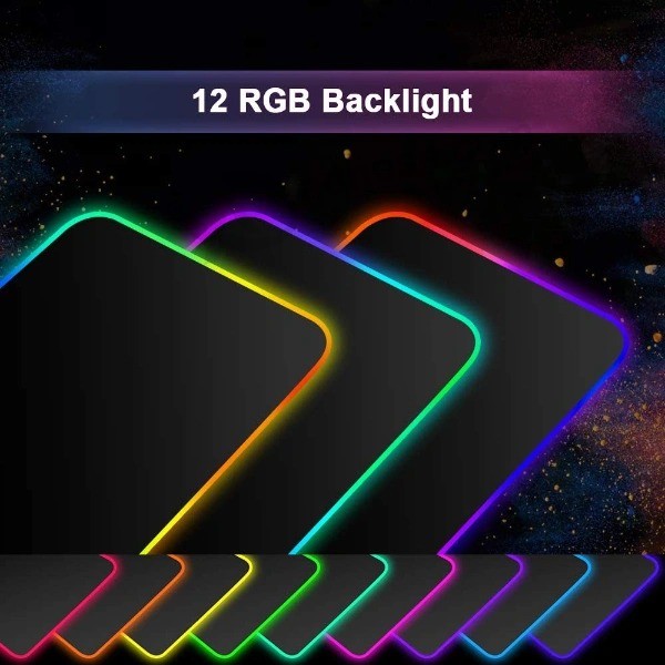 Custom Logo Micro Woven Cloth Glowing Lighting RGB LED Gaming Mouse Pad