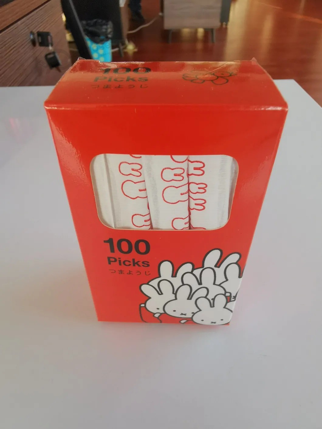 Hoge kwaliteit wegwerp bamboe tandenstoker in kartonnen doos