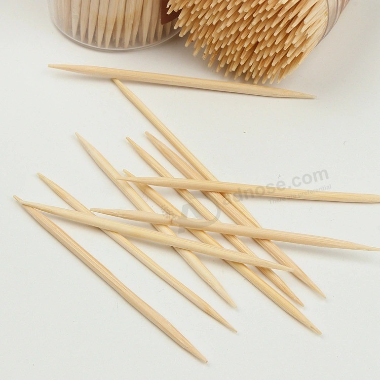 Goedkoop aanpassen Logo natuurlijke wegwerp bulk bamboe tandenstokers prijs