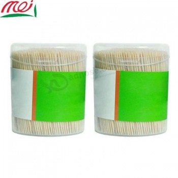 palito de dente de bambu de ponta dupla de qualidade alimentar na garrafa