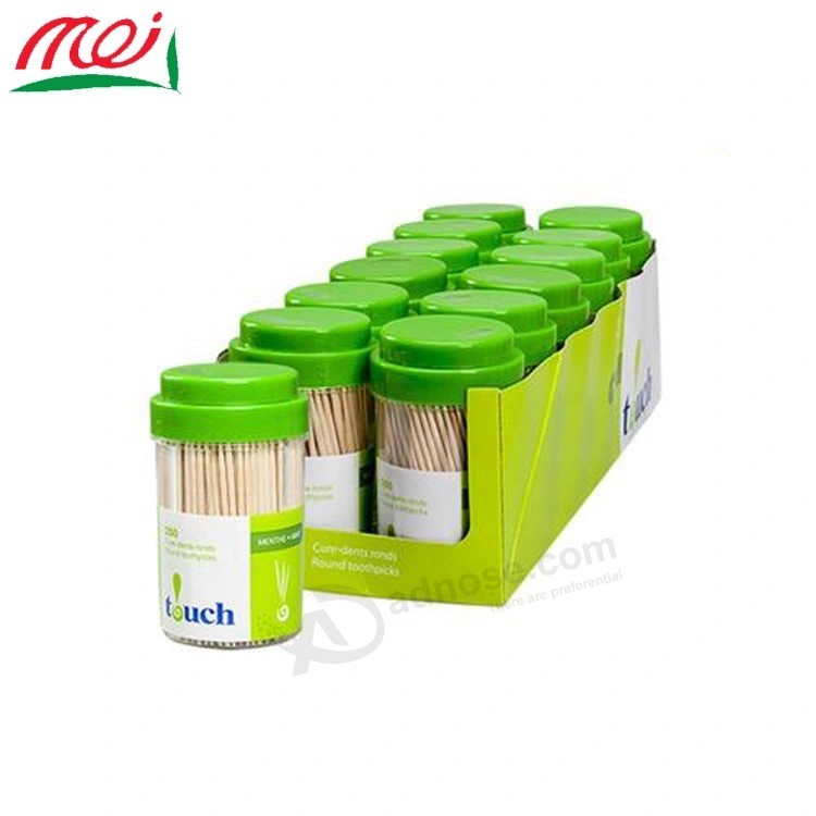 Food grade Double Tip bamboo Toothpick in Bottle