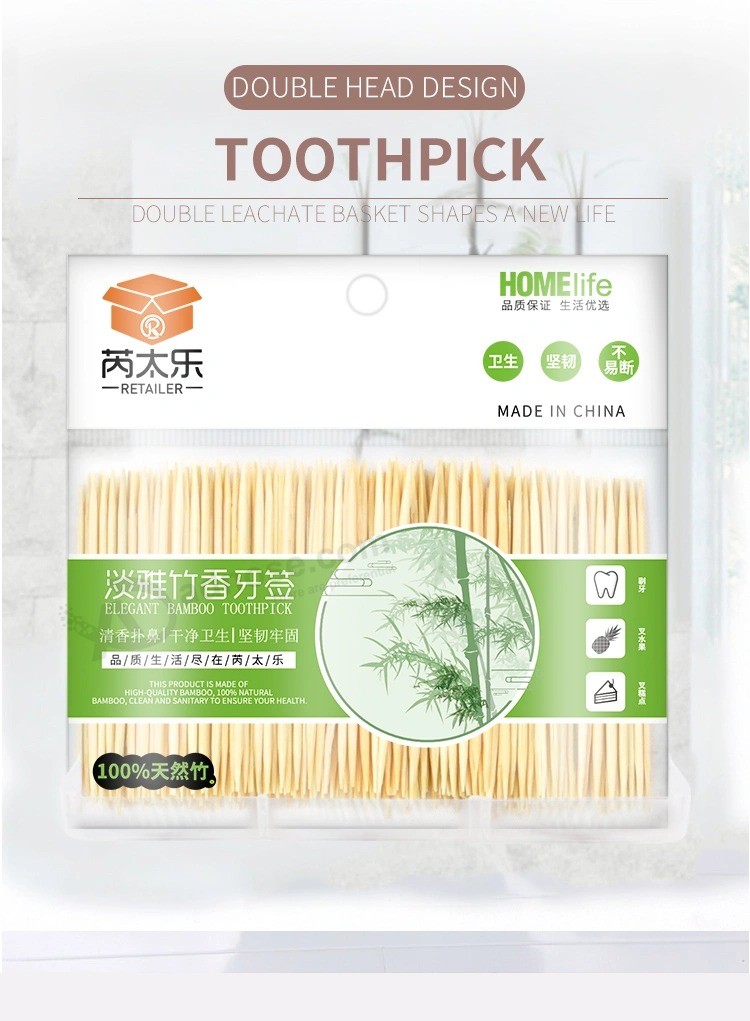 Selección de dientes y frutas desechables respetuosas del medio ambiente baratas, materiales de bambú