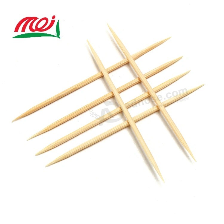 Palillo de dientes de bambú del partido estéril barato desechable de la marca 65m m de la aduana de la categoría alimenticia 10000PCS