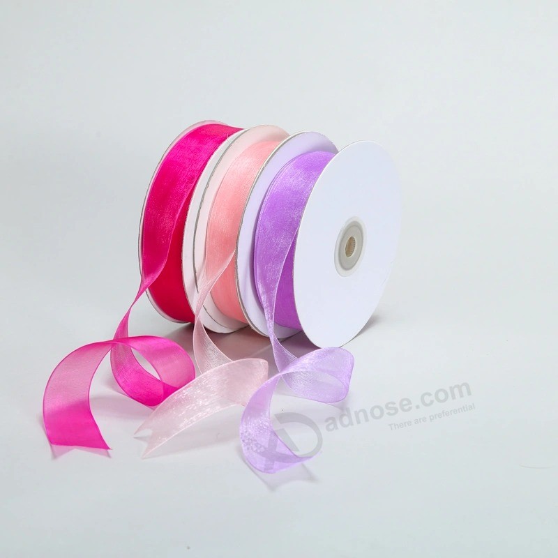 100%Nylon colorful Wired organza Ribbon for Packing, Bow