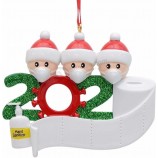 1pc DIY resin mask snowman christmas tree pendant 2020 santa claus with mask hanging ornaments decorations christmas party gifts