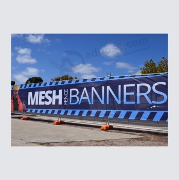 Digital printed advertising custom Fabric flex mesh fence banner with optional Pvc vinyl