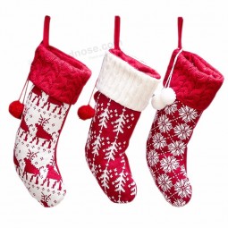 High quality 2020 newest knit stocking shape christmas gift bag christmas socks gift bags for christmas