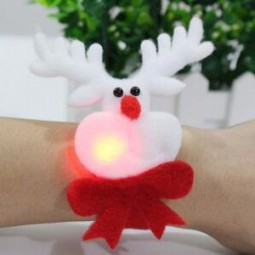 Braceletes com boneco de neve e renas LED para presentes de natal