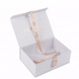 custom cardboard paper packaging magnetic gift Box with ribbon