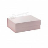 custom logo large pink magnetic folding packaging gift box for packing
