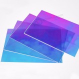 hoja de arco iris de acrílico hoja de acrílico colorida placa de placa de decoloración panel hoja de acrílico reflectante iridiscente