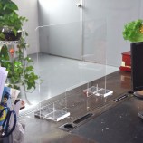 Tablero de barrera de aislamiento acrílico de plástico transparente personalizado de alta calidad con base