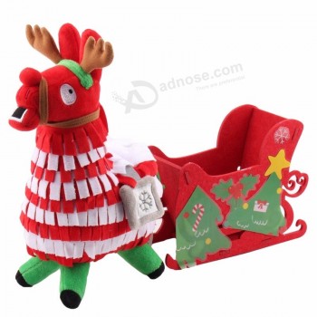 Nuovo design rosso natale peluche alpaca giocattoli