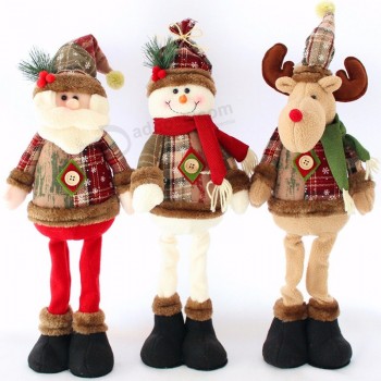 促销礼物雪人圣诞老人驯鹿法兰绒圣诞玩具