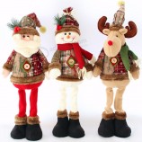regalo promozionale pupazzo di neve santa renna flanella giocattoli natalizi