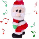 Sacude la cadera bailando cantando muñeca eléctrica santa claus figurilla juguetes navideños para niños