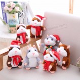 Natal de pelúcia hamster falante Brinquedo E mover brinquedos de hamster de pelúcia brinquedos de hamster de Natal de pelúciaBrinquedos de boneco de neve de natal de Natal com luz 