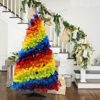 新产品创意2020多彩圣诞装饰彩虹人造圣诞树