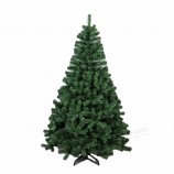 Albero di natale in pvc artificiale economico di colore verde di altezza 210 cm con supporto in metallo verde