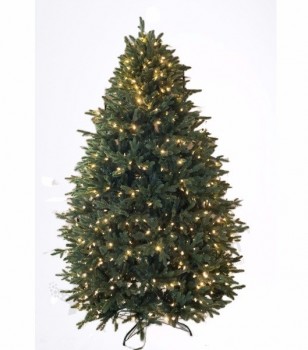 lujoso árbol de Navidad artificial de abeto pre-encendido de 7.5 pies para decoración navideña