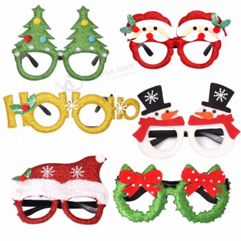 圣诞节装饰品成人孩子玩具圣诞老人雪人鹿角眼镜圣诞树玻璃装饰品