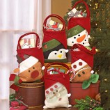 bolsas de regalo pequeñas de Navidad de fieltro portátiles bolsas de dulces de Navidad de fieltro baratas