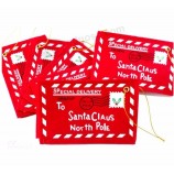 10 unids carta bolsa de dulces a santa claus fieltro sobre bordado decoración de navidad adorno niños regalos