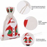 Christmas tree Truck Creative Santa Claus Deer Canvas Santa Sack Linen Cotton Christmas Drawstring Gift bag