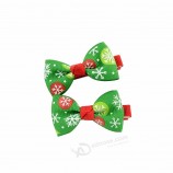 Customized design printing acceptable Christmas holiday hair clip accessories for kids