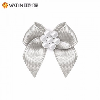 Pre-made butterfly ribbon flower pearl satin ribbon Bow For gift Box accessories