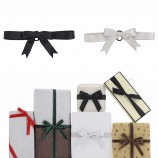 Huihuang Factory  Gold Metallic -Edge Custom Christmas Holiday Gift Decoration Satin Ribbon Bows