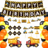 construção de suprimentos para festas de aniversário kits de decoração para festas de caminhão basculante Conjunto para festas de aniversário de crianças