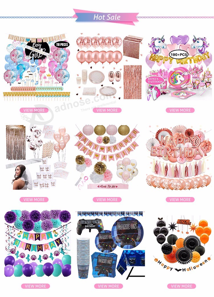 Nicro新品上市160+件PCS儿童生日装饰品礼物组独角兽派对用品