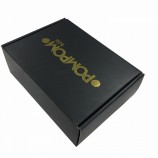 caixa de embalagem de papel preto caixa de remessa personalizada ondulada resistente