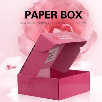 pequena dobra personalizada Top enviando caixas de embalagem de assinatura imprimindo em papel corrugado colorido.