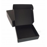 定制徽标印刷香水包装盒黑色装运瓦楞纸板邮件箱用于个人护理