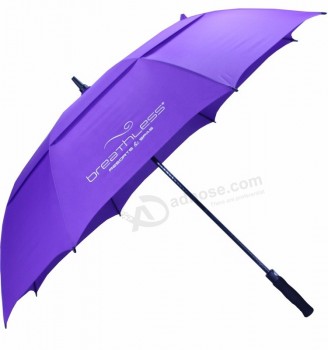 Werbung benutzerdefinierte Logo super winddichte Doppelschicht Golf gerade Geschenk Werbung Regenschirm