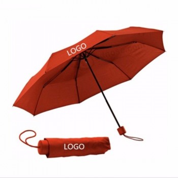 impressão de logotipo promocional personalizado guarda-chuva dobrável dobrável de 3 vezes para publicidade de viagem