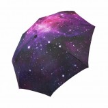 定制徽标印有星空的天空彩色雨伞个性化3折伞促销