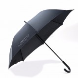 paraguas de hotel negro de lujo promocional personalizado con impresiones de logotipos