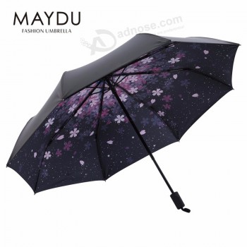 shanghai maydu flor de alta calidad impresa dentro del paraguas de diseño publicitario
