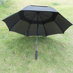 Manual Open Straight Two-tier Golf Umbrellas Windproof with Logo Custom, advertisement umbrellas
