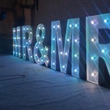 letreiro 3D liangtong lâmpadas led acrílico letras de luz frontal para decoração de casamento e natal