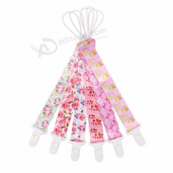 Novo design de clipes de chupeta de moda para meninas com alça de suporte de chupeta de bebê com clipe de plástico seguro