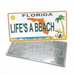 Wholesale custom blank souvenir emboss sublimation aluminum decorative car license plates