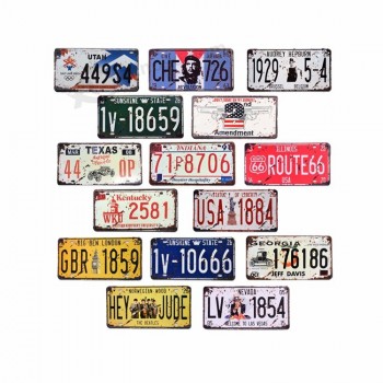 Wholesale 15x30cm vintage car license plate accept custom