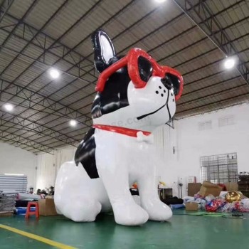 新款超酷巨型充气狗充气动物卡通狗模型带广告太阳镜