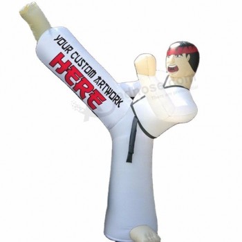 cartoon inflável personalizado de caratê, menino de taekwondo inflável com logotipo publicitário